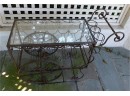 Rare Vintage Wrought Iron Serving Beverage Cart With Glass Top