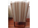 Lovely Striped Wingback Armchair With Removable Cushion