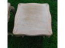 Lovely Square Wooden End Tables With Scalloped Design- Pair Of 2