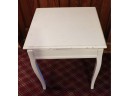 Square Rotating Top White Wooden Table