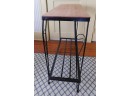 Cast Iron Side Table With Wooden Top