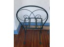 Pair Of Wrought Iron Chairs With Decorative Swirl Back