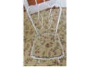 Wrought Iron Chairs With Green Cushioned Seats - Pair Of 2