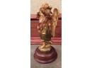 Horchow - Gold Tone Angel Playing An Instrument Statue