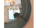 Large Rectangular Mirror With Teal Frame