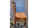 Wooden Dining Chairs With Woven Seats - Pair Of 2