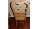 Vintage French Ladder Back Dining Room Chairs With Woven Seats - 2 With Arms And 4 Without