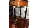 Elegant French Style Ornate Accent Table With Gold Accents