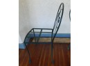 Pair Of Wrought Iron Chairs With Decorative Swirl Back