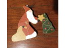 Set Of 3 Wooden Christmas Decorations