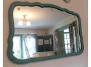 Large Rectangular Mirror With Teal Frame
