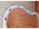 Decorative Vintage Wall Mirror With White Rose Pattern Frame