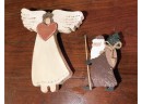 Santa Clause And Angel Wooden Holiday Decorations