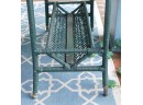 Green Wicker Patio Table With Glass Top