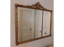 Elegant Large Hanging Wall Mirror With Decorative Gilt Gold Frame