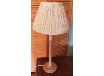 Wooden Table Lamp With Floral Lampshade