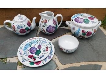 Bernarda - Floral Ceramic Table And Drinkware Set
