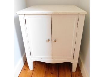 Small White Wooden Storage Cabinet