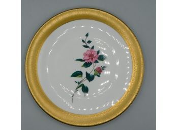 Bavaria 89- Gold Rimmed Plate With Pink Flower