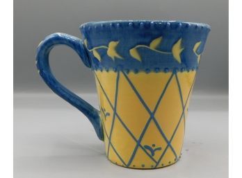 Decorative Foreside - Blue And Yellow Drinking Mug