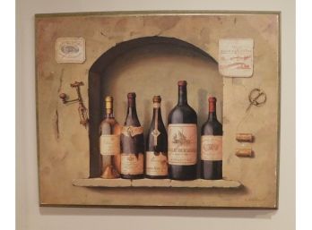 Fabrice De Villeneuve - Wine Bottles Scene Art Print