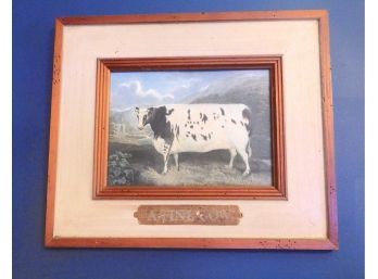 'A Fine Cow' Framed Artwork With Plaque