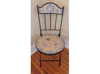 Folding Maxcera -  Mosaic Lovely Iron Damask Accent Bistro Chair