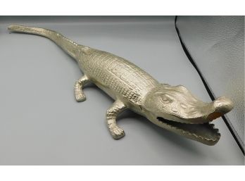 Large Decorative Metal Alligator Figurine
