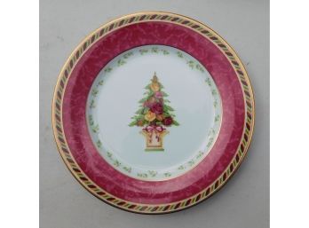 Royal Albert Fine China - Seasons Of Color - Pink Rim Christmas Tree Decorative Plate