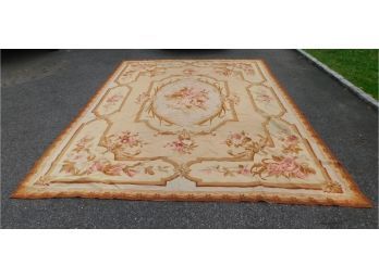 Lovely Needle Point Rugs Yellow With Pink Floral Needlepoint Area Rug 10 X 14