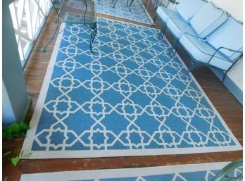 Safavieh Courtyard Collection Blue And Beige Indoor/outdoor Area Rug