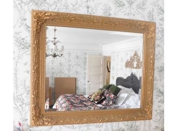 Lovely Rectangular Wall Mirror With Gold Tone Frame