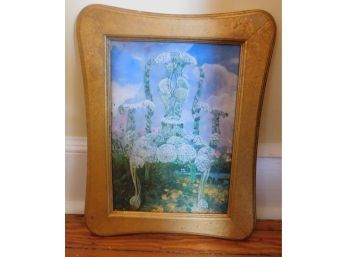 Queen Anne's Lace Flower Chair - By Artist Timmothy Martin In Large Wooden Frame