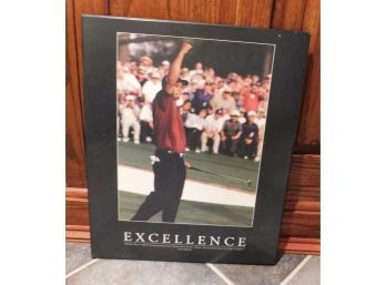 Tiger Woods Excellence Motivational Wall Decor