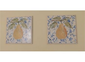 Painted Pear Artwork Prints - Pair Of 2