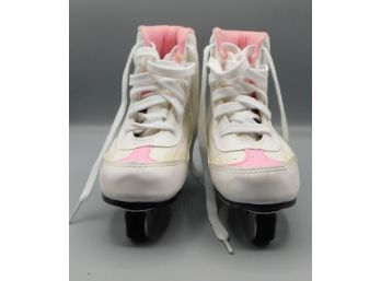 White And Pink Children's Ice Skates - Size 11J