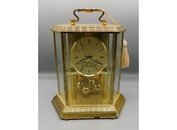 Decorative German Brass Quartz Mantle Clock