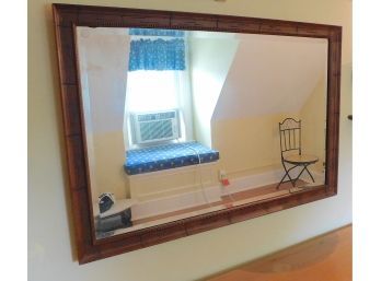 Large Hanging Wall Mirror With Decorative Wooden Frame