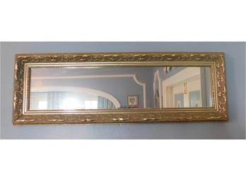 Small Rectangular Mirror With Gold Tone Frame