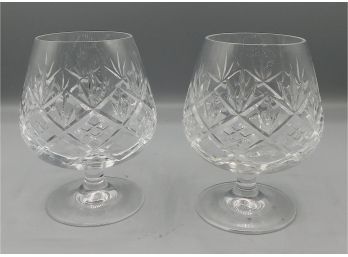 Cut Glass Brandy Glasses - Pair Of 2