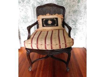19th Century Rattan Style Chair With Removable Cushion