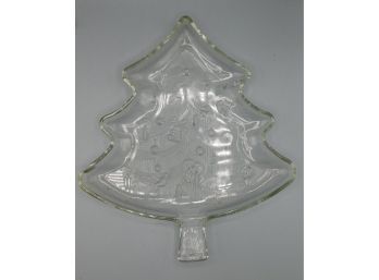 Cut Glass Christmas Tree Dish