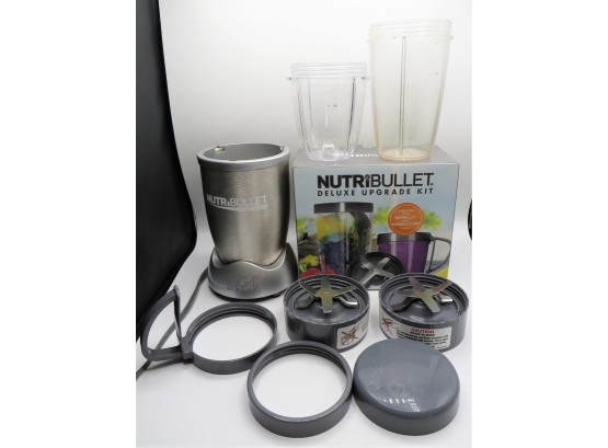 NutriBullet 900 Series Blender Magic Bullet NB-201 Stainless Steel, Deluxe Upgrade Kit & Recipe Book