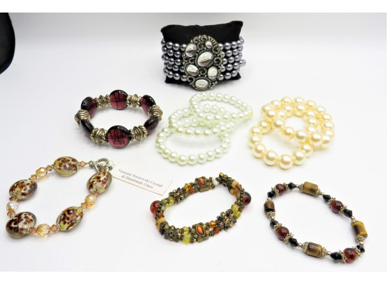 Assorted Set Of Costume Elastic Bracelets - Set Of 10