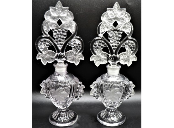 Unique Fan Top Grape Shaped Glass Perfume Bottles - Set Of 2