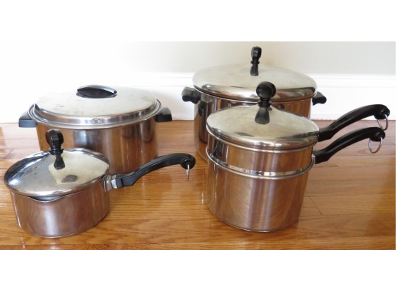 Farberware & FLINT Stainless Steel Pots - Assorted Set Of 4