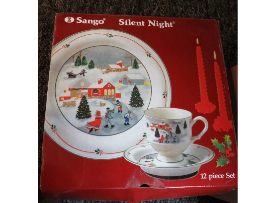Sango 'Silent Night' 12 Piece Set, Dishes, Cups & Saucers - In Original Box