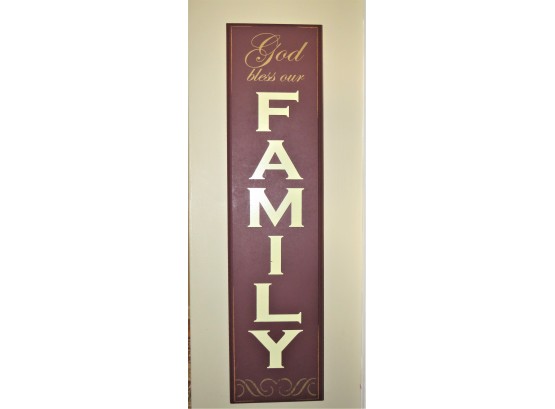 'god Bless Our Family' Wall Decor Sign