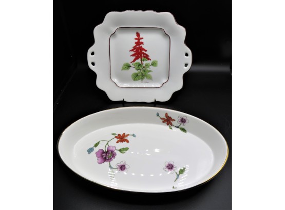 Toko Botanical Art Collection Square Plate & Royal Worchester Baking Dish - Set Of 2