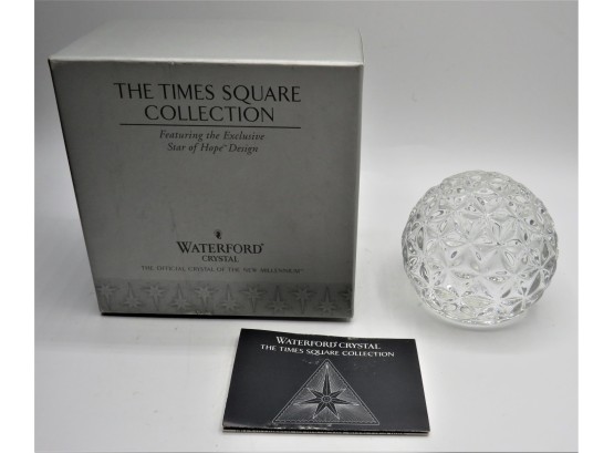 Waterford Crystal Times Square Star Of Hope Ball Paper Weight - In Original Box